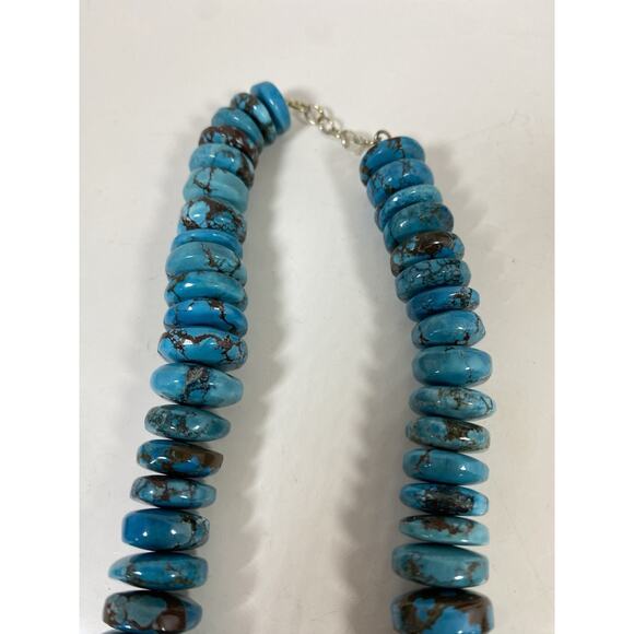 Vintage Native American Navajo Turquoise Necklace & Bracelet Set - Picture 6 of 9